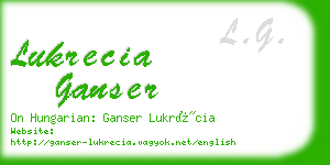 lukrecia ganser business card